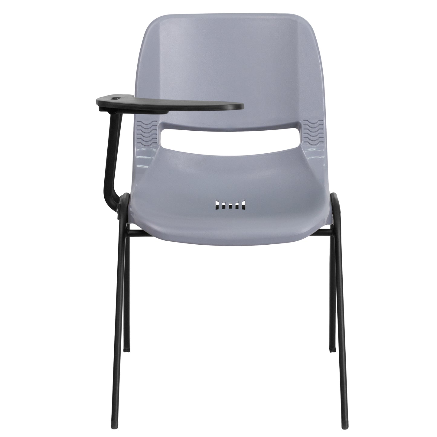 HERCULES Gray Ergonomic Shell Chair with Right Handed Flip-Up Tablet Arm Gray