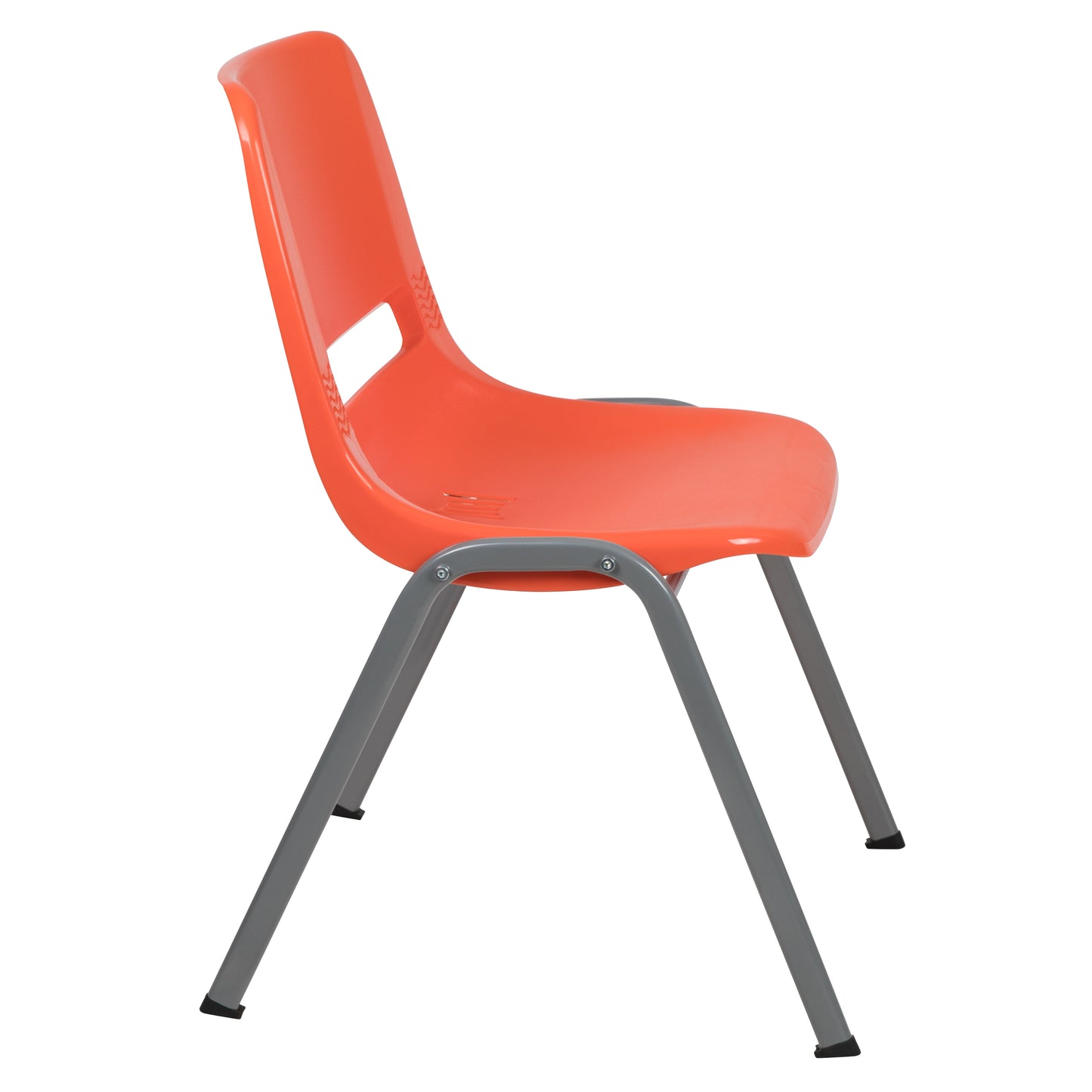HERCULES Series 880 lb. Capacity Orange Ergonomic Shell Stack Chair with Gray Frame Orange