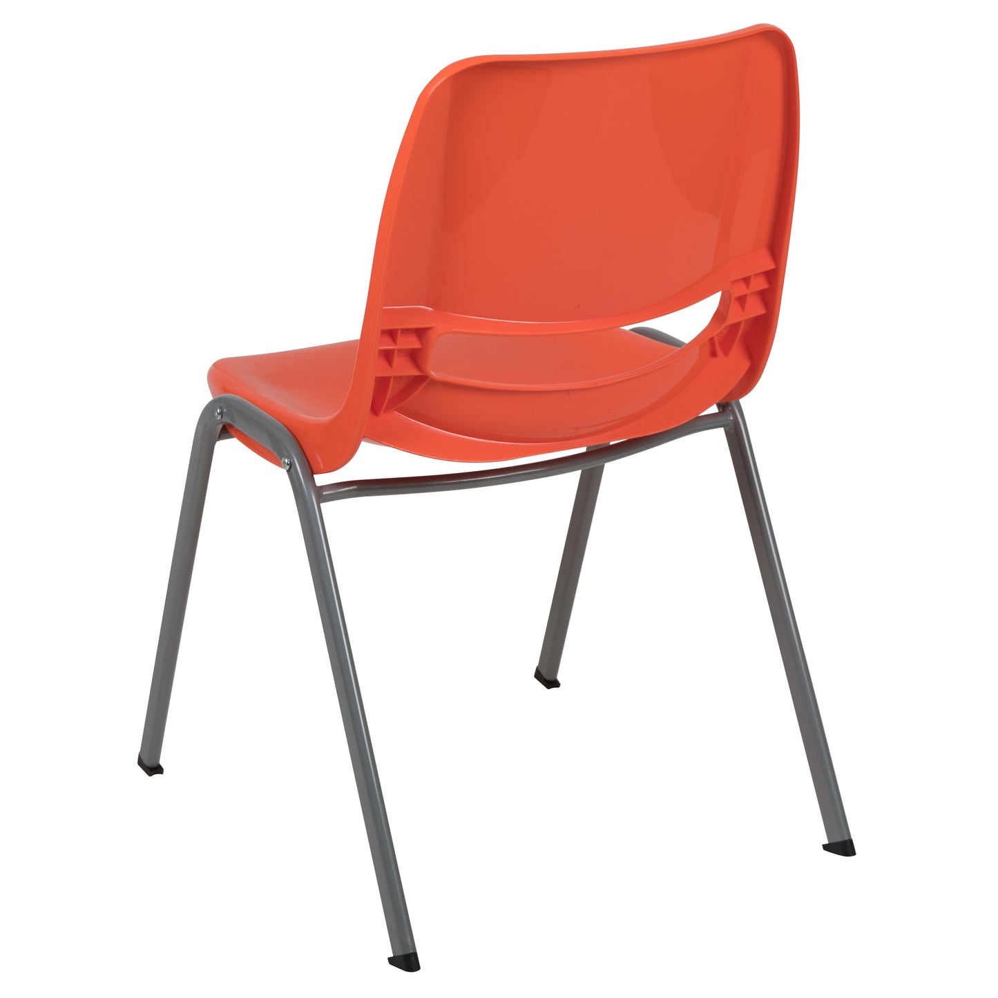 HERCULES Series 880 lb. Capacity Orange Ergonomic Shell Stack Chair with Gray Frame Orange