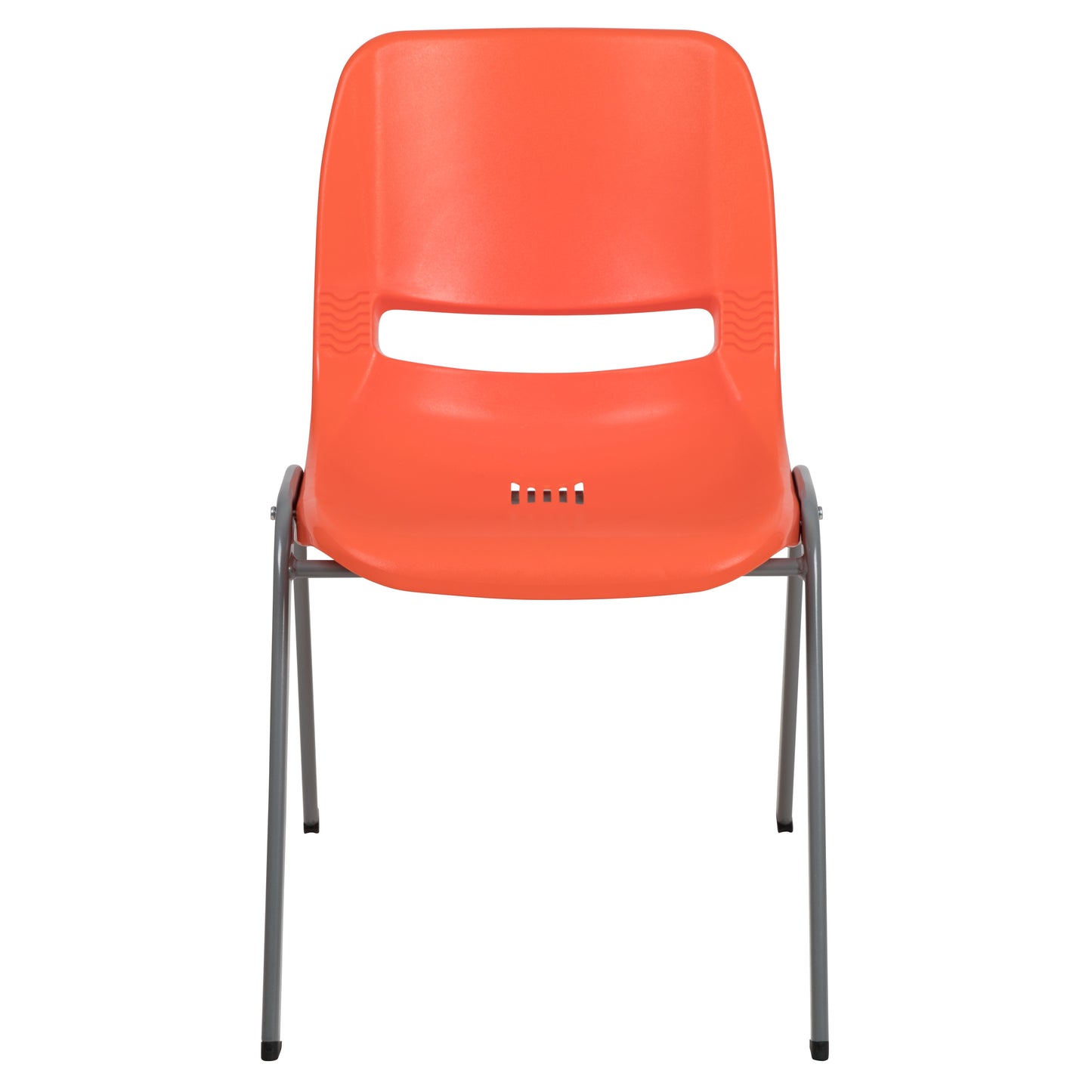 HERCULES Series 880 lb. Capacity Orange Ergonomic Shell Stack Chair with Gray Frame Orange