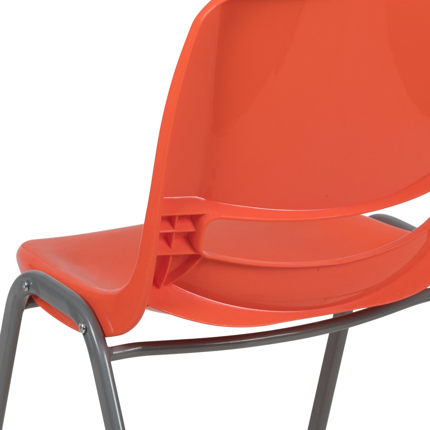 HERCULES Series 880 lb. Capacity Orange Ergonomic Shell Stack Chair with Gray Frame Orange