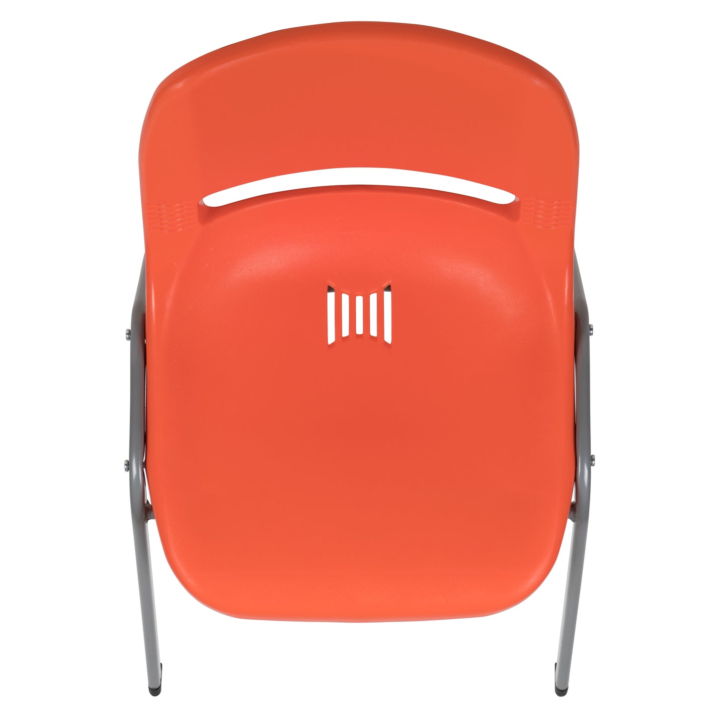 HERCULES Series 880 lb. Capacity Orange Ergonomic Shell Stack Chair with Gray Frame Orange