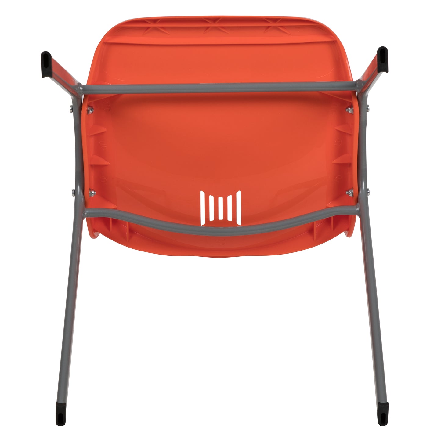 HERCULES Series 880 lb. Capacity Orange Ergonomic Shell Stack Chair with Gray Frame Orange
