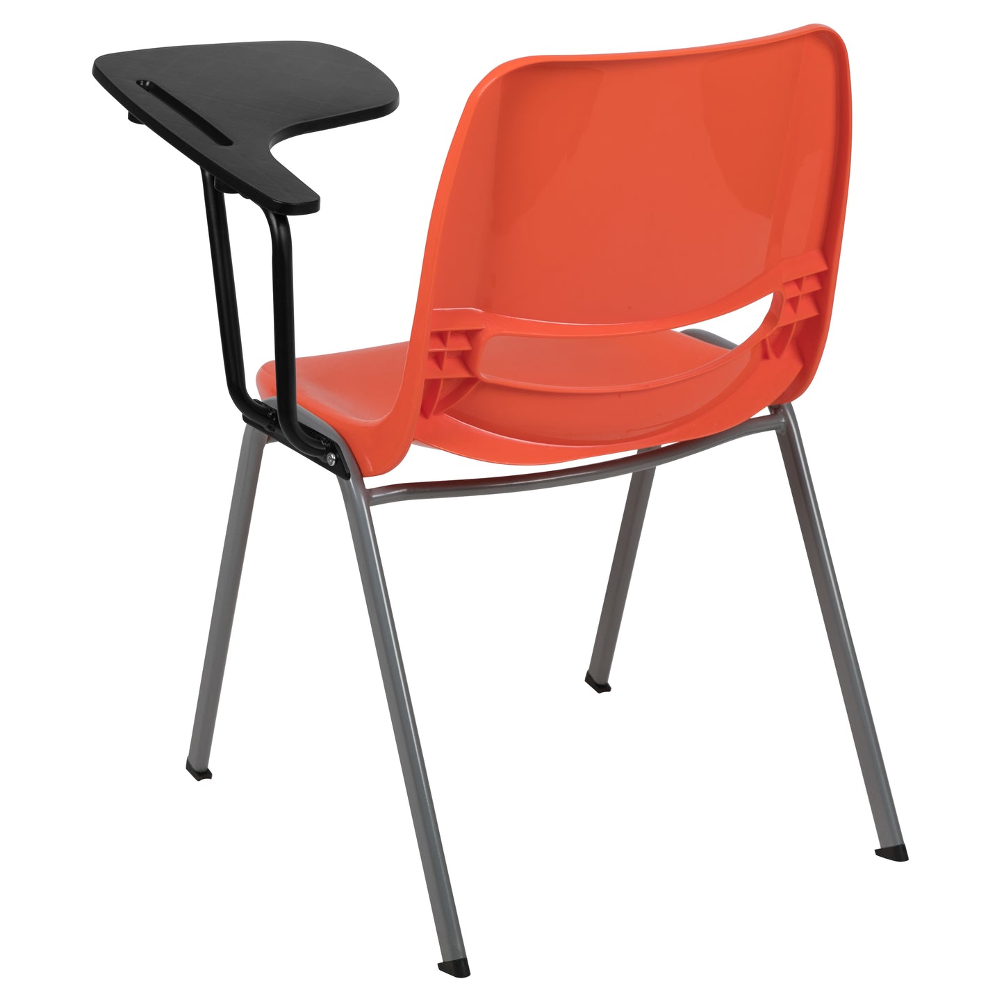 HERCULES Orange Ergonomic Shell Chair with Left Handed Flip-Up Tablet Arm Orange RUT-EO1-OR-LTAB-GG