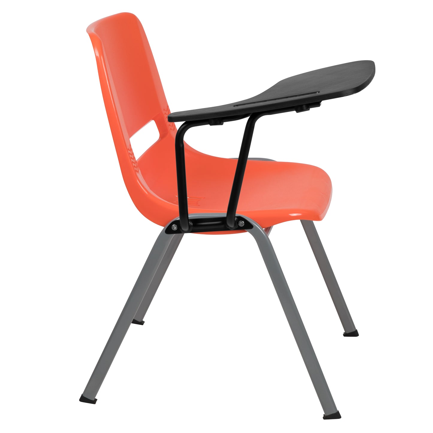 HERCULES Orange Ergonomic Shell Chair with Right Handed Flip-Up Tablet Arm Orange RUT-EO1-OR-RTAB-GG