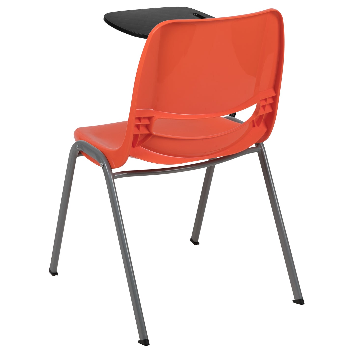 HERCULES Orange Ergonomic Shell Chair with Right Handed Flip-Up Tablet Arm Orange RUT-EO1-OR-RTAB-GG