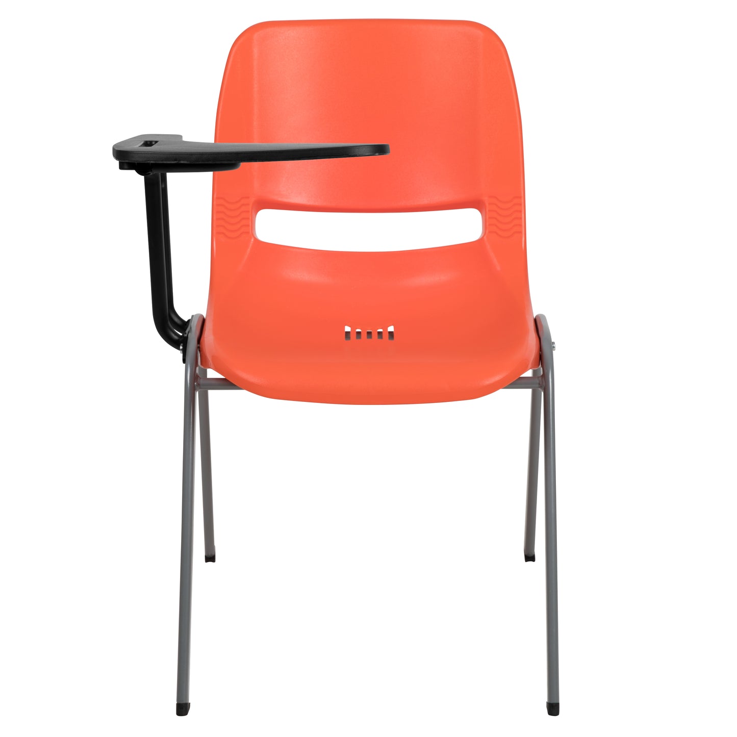 HERCULES Orange Ergonomic Shell Chair with Right Handed Flip-Up Tablet Arm Orange RUT-EO1-OR-RTAB-GG