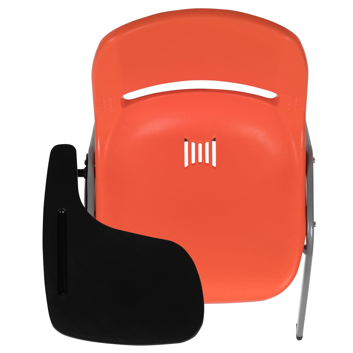 HERCULES Orange Ergonomic Shell Chair with Right Handed Flip-Up Tablet Arm Orange RUT-EO1-OR-RTAB-GG