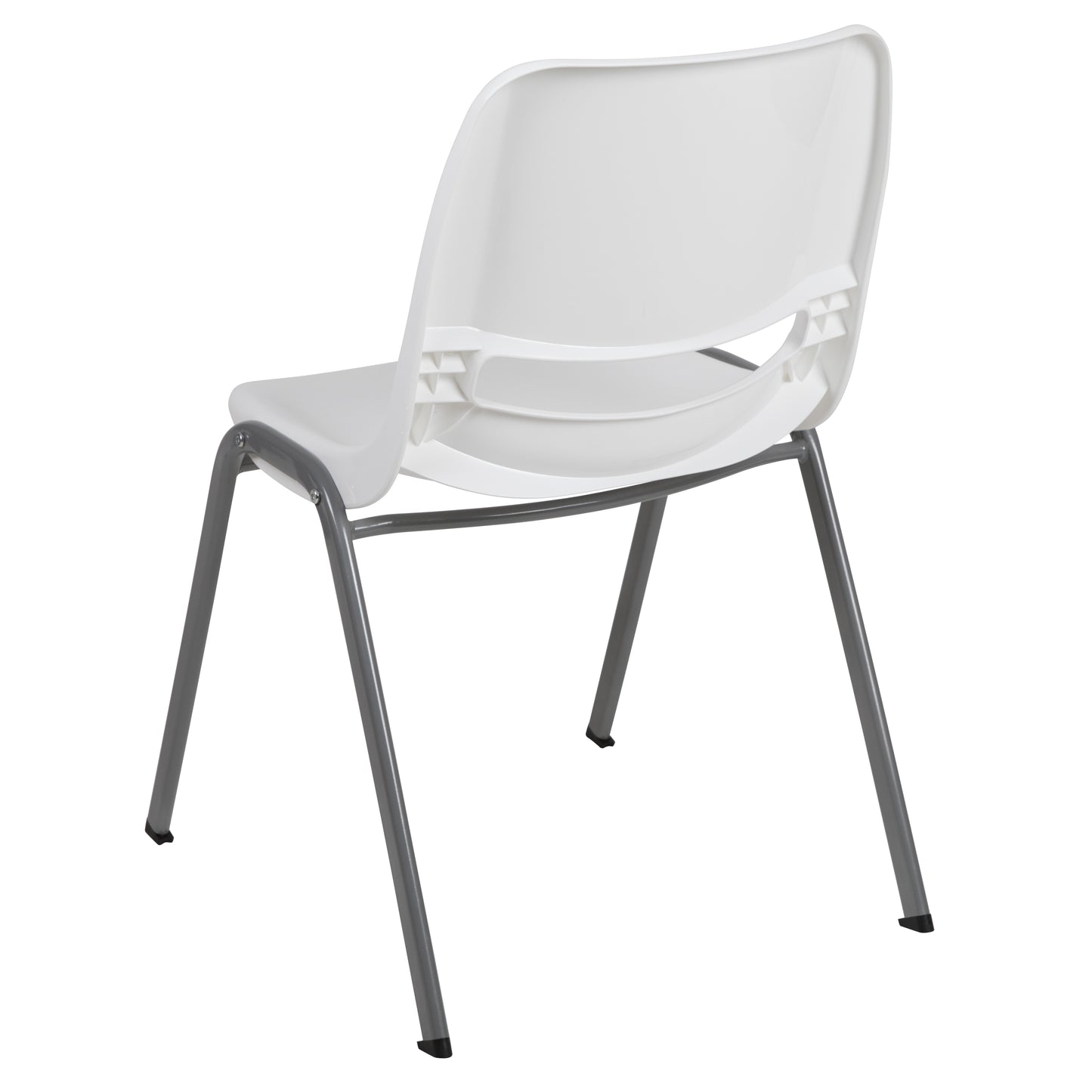 HERCULES Series 880 lb. Capacity White Ergonomic Shell Stack Chair with Gray Frame White RUT-EO1-WH-GG