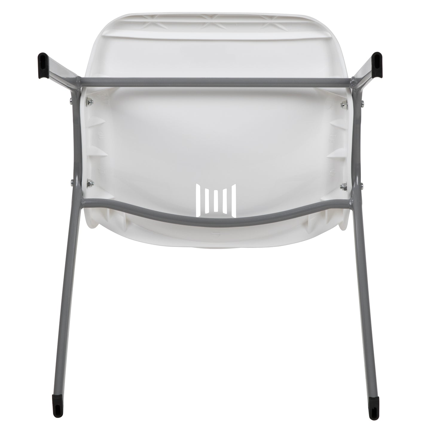 HERCULES Series 880 lb. Capacity White Ergonomic Shell Stack Chair with Gray Frame White RUT-EO1-WH-GG