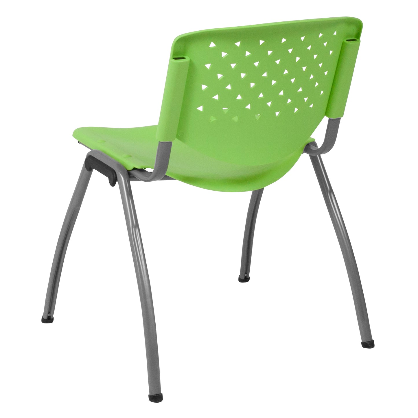 HERCULES Series 880 lb. Capacity Green Plastic Stack Chair with Titanium Gray Powder Coated Frame Green