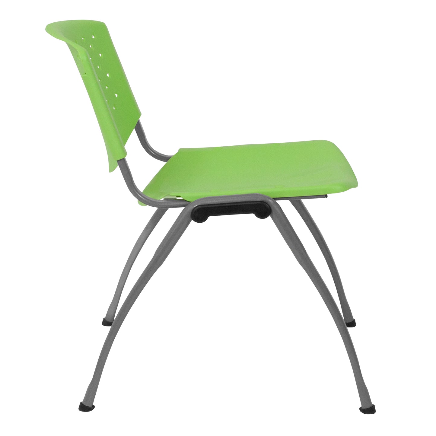 HERCULES Series 880 lb. Capacity Green Plastic Stack Chair with Titanium Gray Powder Coated Frame Green