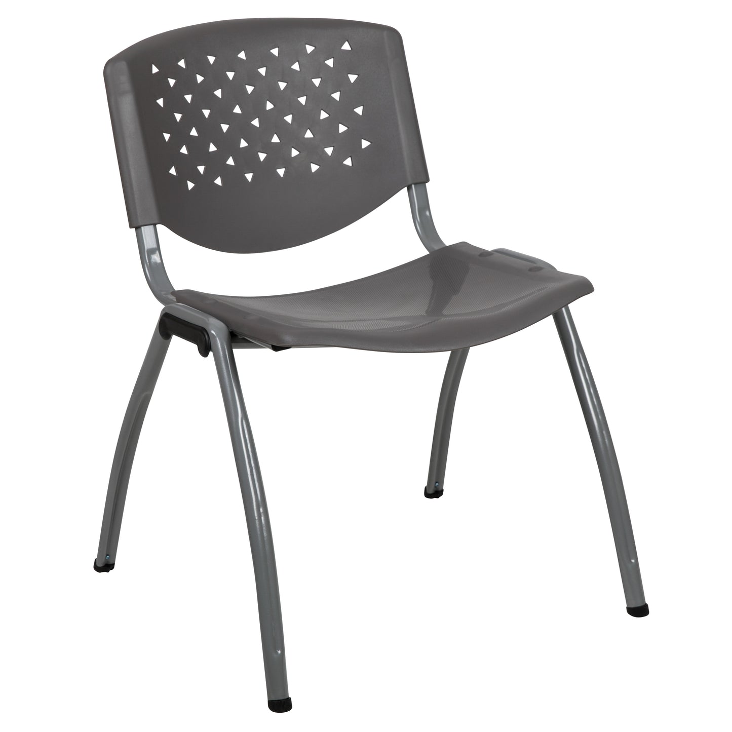 HERCULES Series 880 lb. Capacity Gray Plastic Stack Chair with Titanium Gray Powder Coated Frame Gray