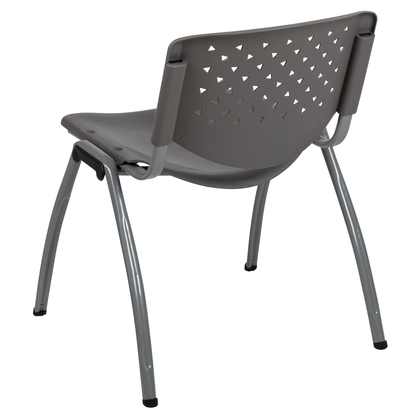 HERCULES Series 880 lb. Capacity Gray Plastic Stack Chair with Titanium Gray Powder Coated Frame Gray