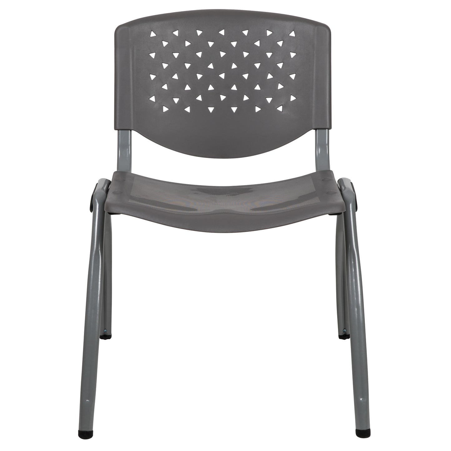 HERCULES Series 880 lb. Capacity Gray Plastic Stack Chair with Titanium Gray Powder Coated Frame Gray