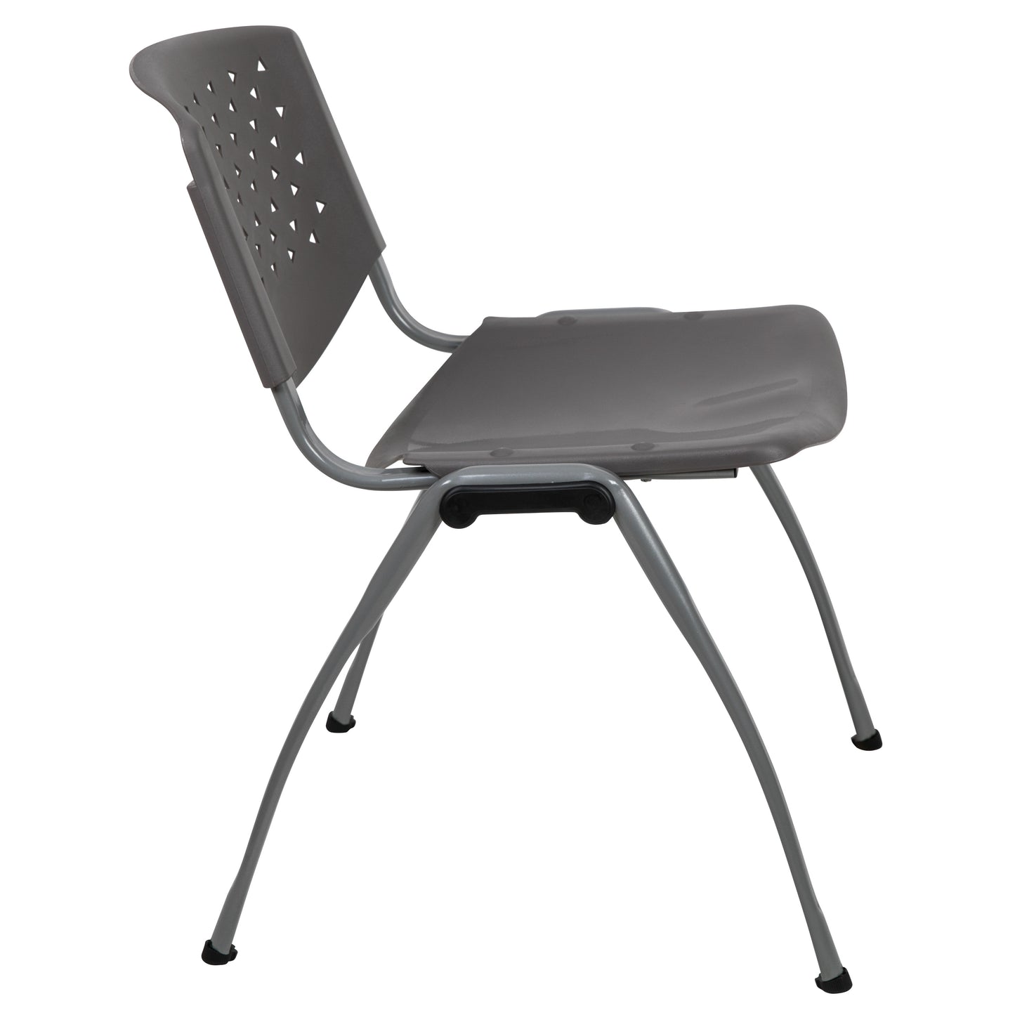 HERCULES Series 880 lb. Capacity Gray Plastic Stack Chair with Titanium Gray Powder Coated Frame Gray