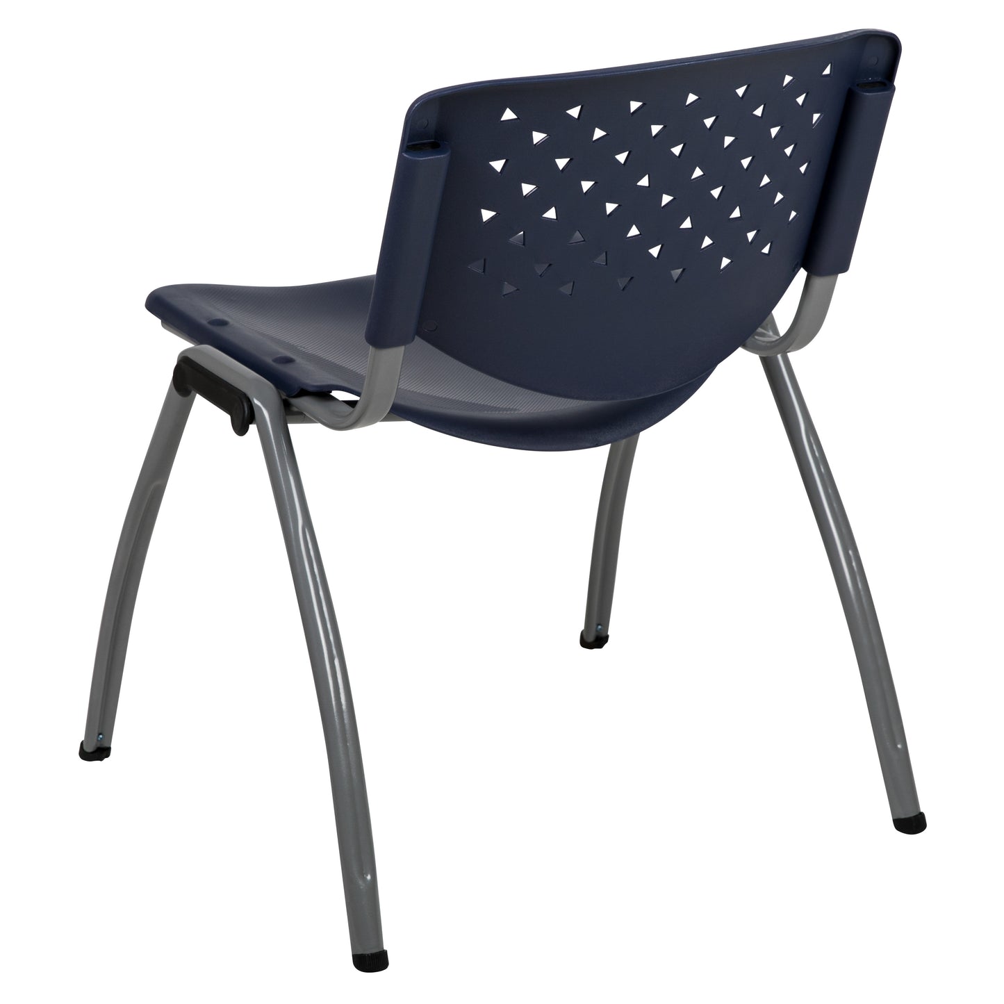 HERCULES Series 880 lb. Capacity Navy Plastic Stack Chair with Titanium Gray Powder Coated Frame Navy RUT-F01A-NY-GG
