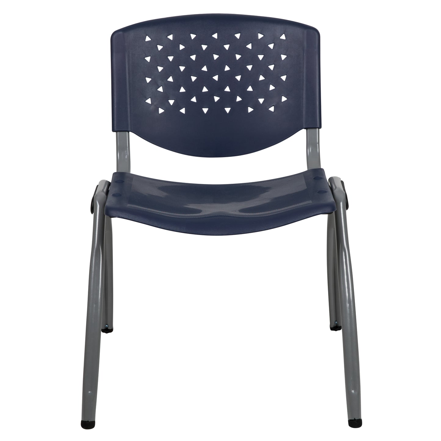 HERCULES Series 880 lb. Capacity Navy Plastic Stack Chair with Titanium Gray Powder Coated Frame Navy RUT-F01A-NY-GG