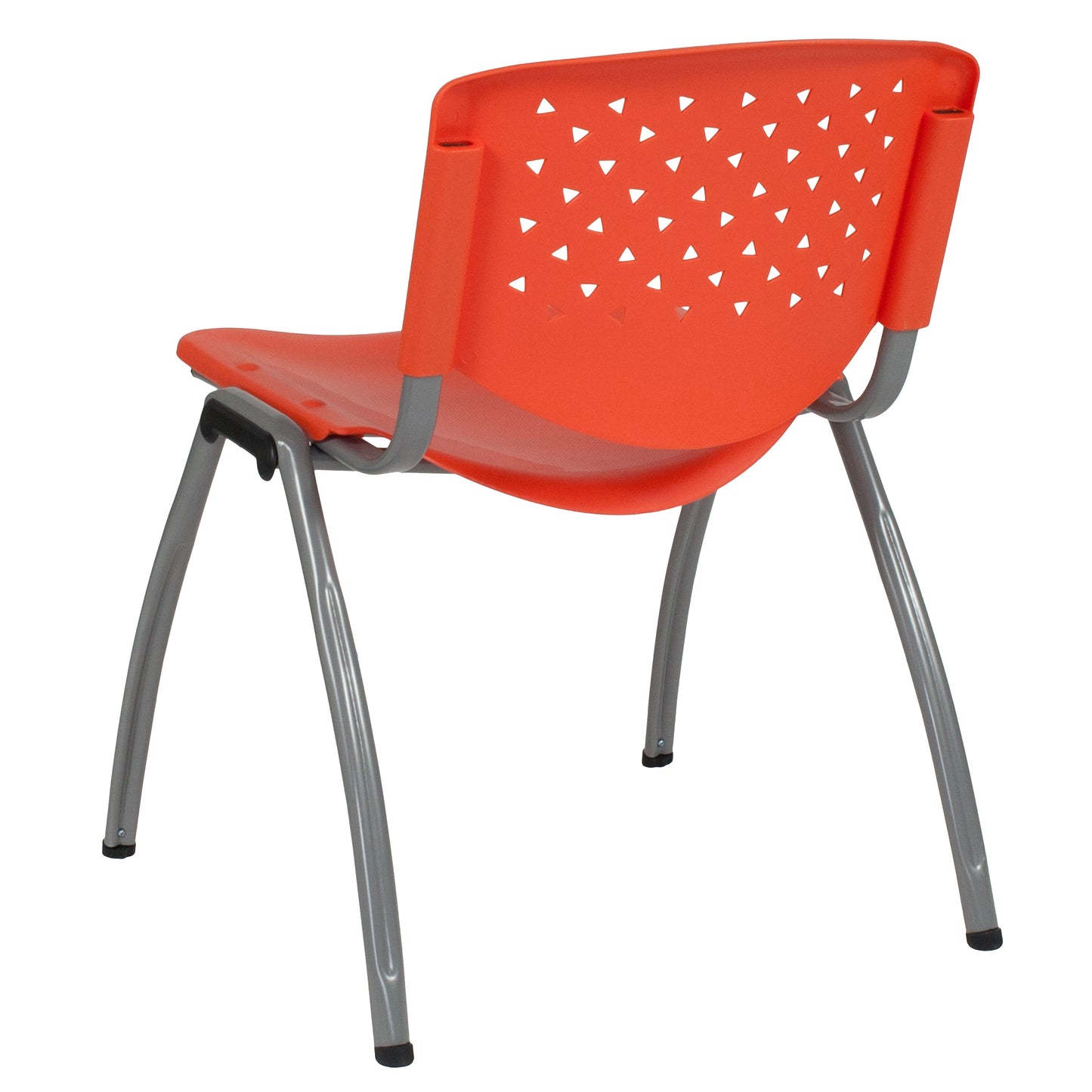 HERCULES Series 880 lb. Capacity Orange Plastic Stack Chair with Titanium Gray Powder Coated Frame Orange RUT-F01A-OR-GG