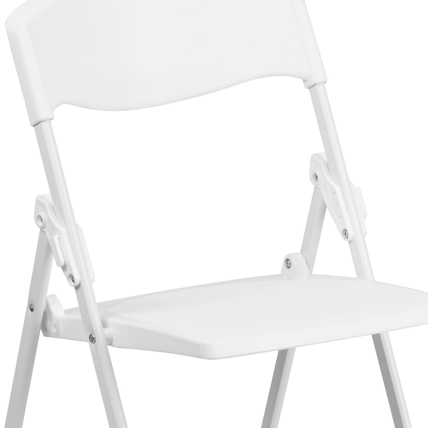 2 Pack HERCULES Series 500 lb. Capacity Heavy Duty White Plastic Folding Chair with Built-in Ganging Brackets White 2-RUT-I-WHITE-GG