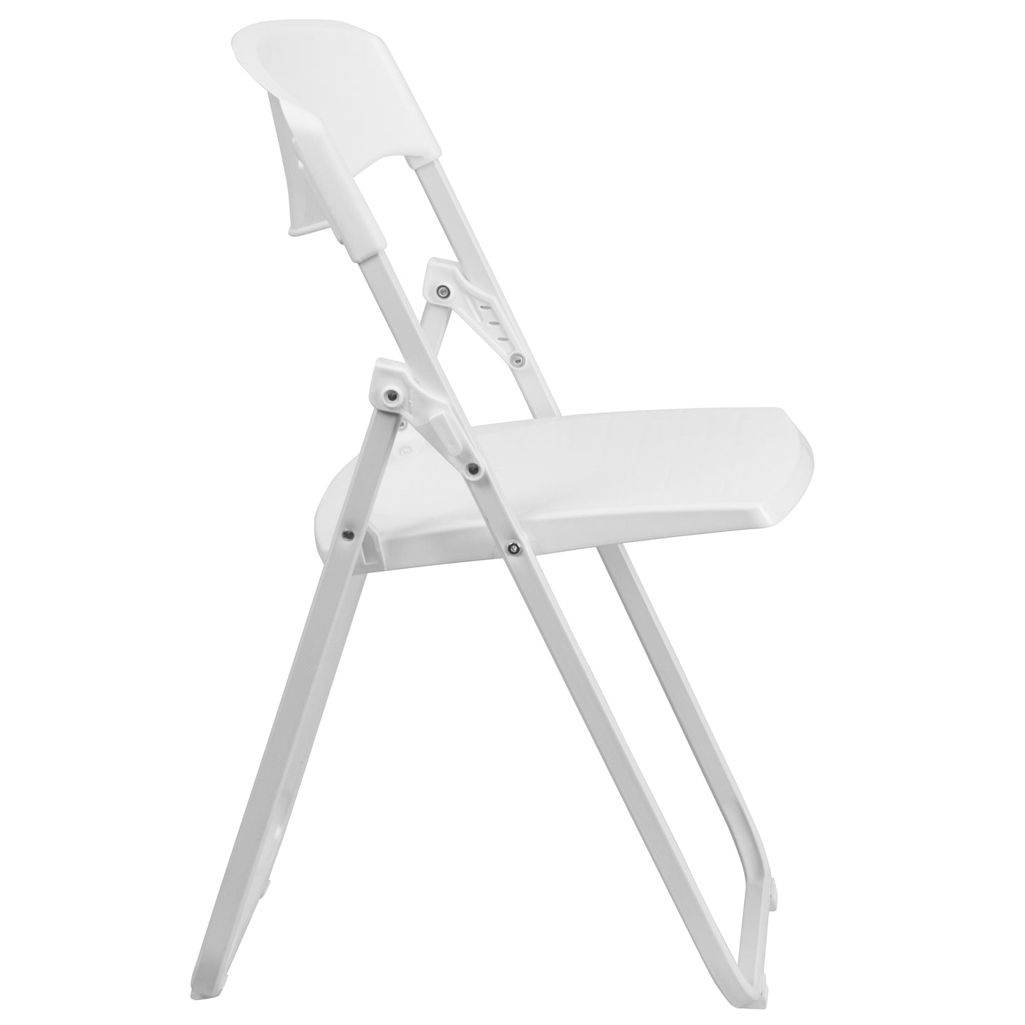 2 Pack HERCULES Series 500 lb. Capacity Heavy Duty White Plastic Folding Chair with Built-in Ganging Brackets White 2-RUT-I-WHITE-GG