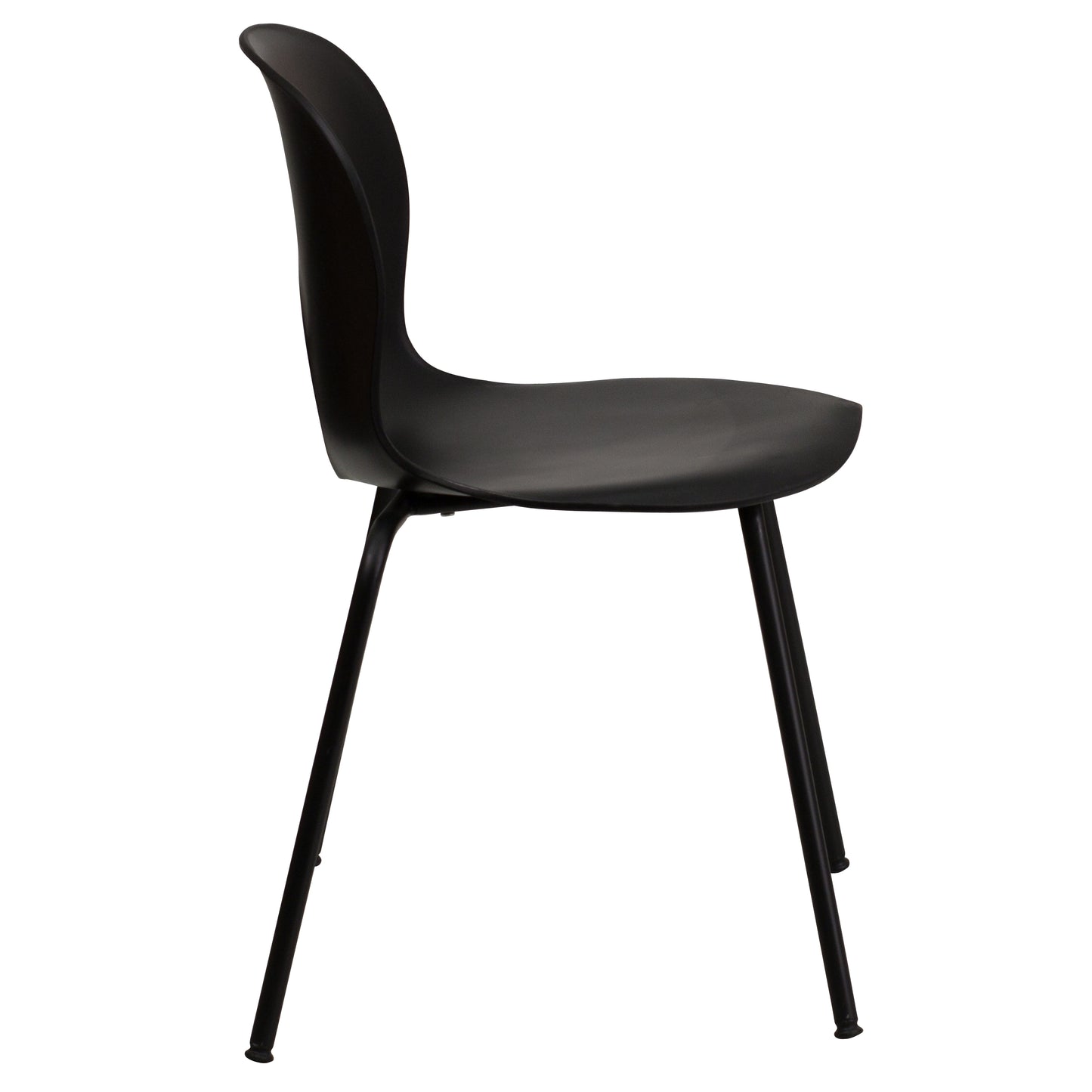 HERCULES Series 770 lb. Capacity Designer Black Plastic Stack Chair with Black Frame Black