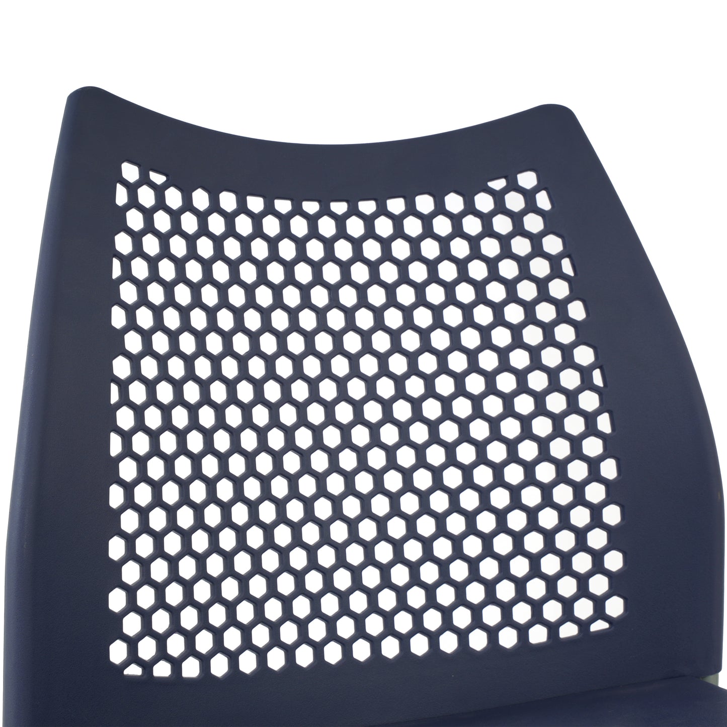 HERCULES Navy Stack Chair with Air-Vent Back, Non-Sled Base and Gray Powder Coated Metal Frame Navy Plastic/Gray Frame