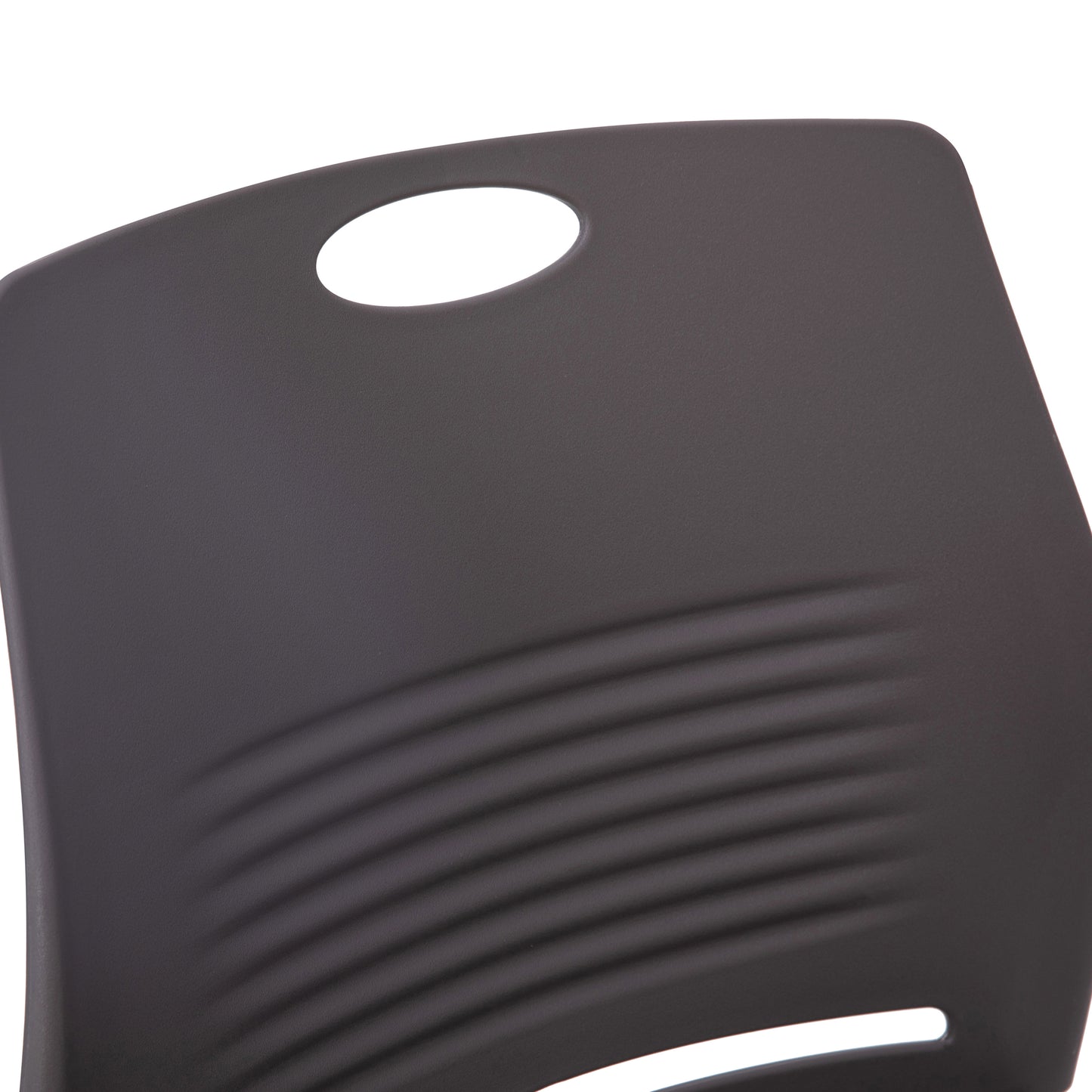 HERCULES Series Commercial Grade 660 lb. Capacity Gray Plastic Stack Chair with Black Powder Coated Sled Base Frame and Integrated Carrying Handle Gray