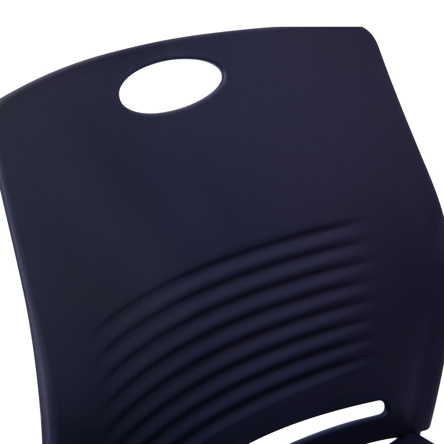 HERCULES Series Commercial Grade 660 lb. Capacity Navy Plastic Stack Chair with Black Powder Coated Sled Base Frame and Integrated Carrying Handle Navy