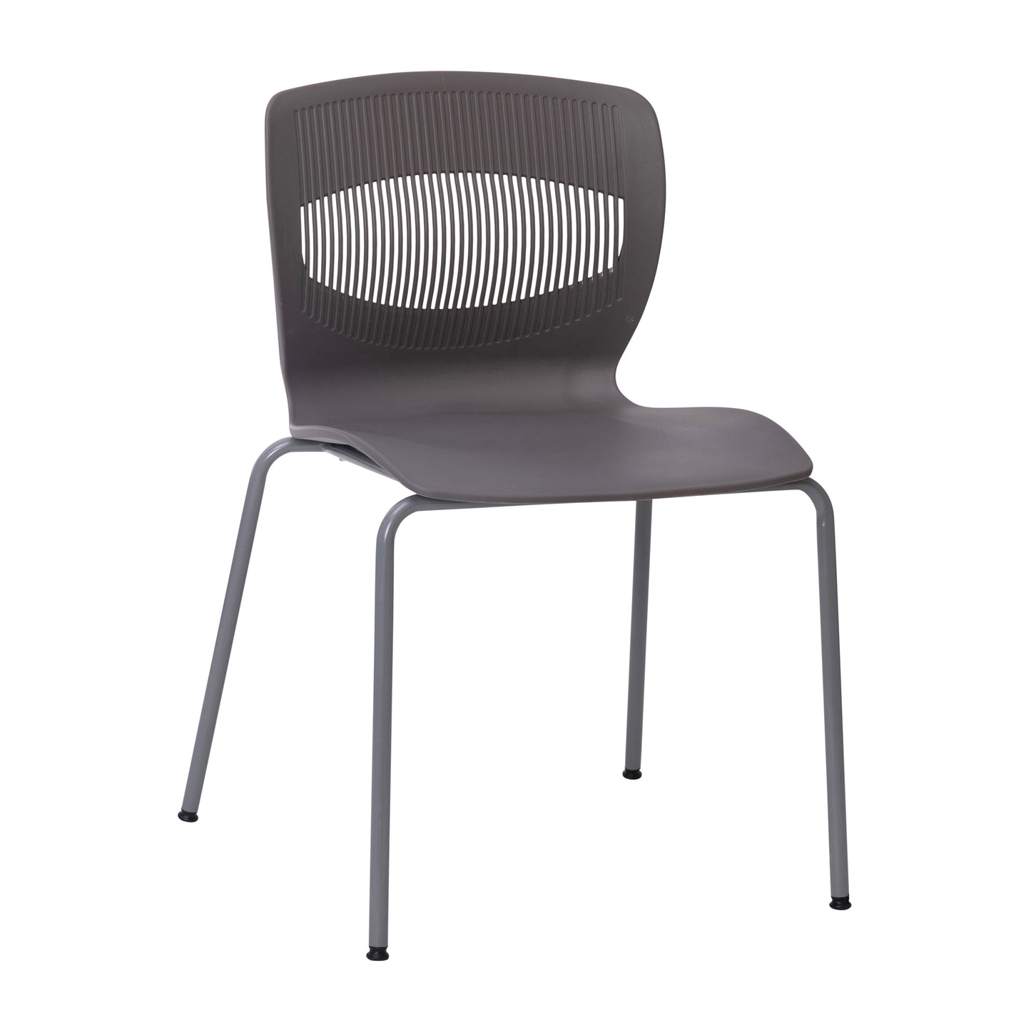 HERCULES Series Commercial Grade 770 lb. Capacity Ergonomic Stack Chair with Lumbar Support and Silver Steel Frame - Gray Gray