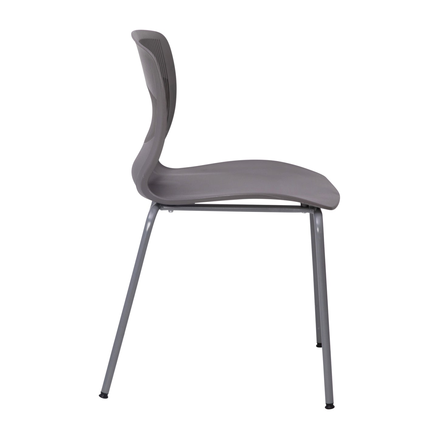 HERCULES Series Commercial Grade 770 lb. Capacity Ergonomic Stack Chair with Lumbar Support and Silver Steel Frame - Gray Gray