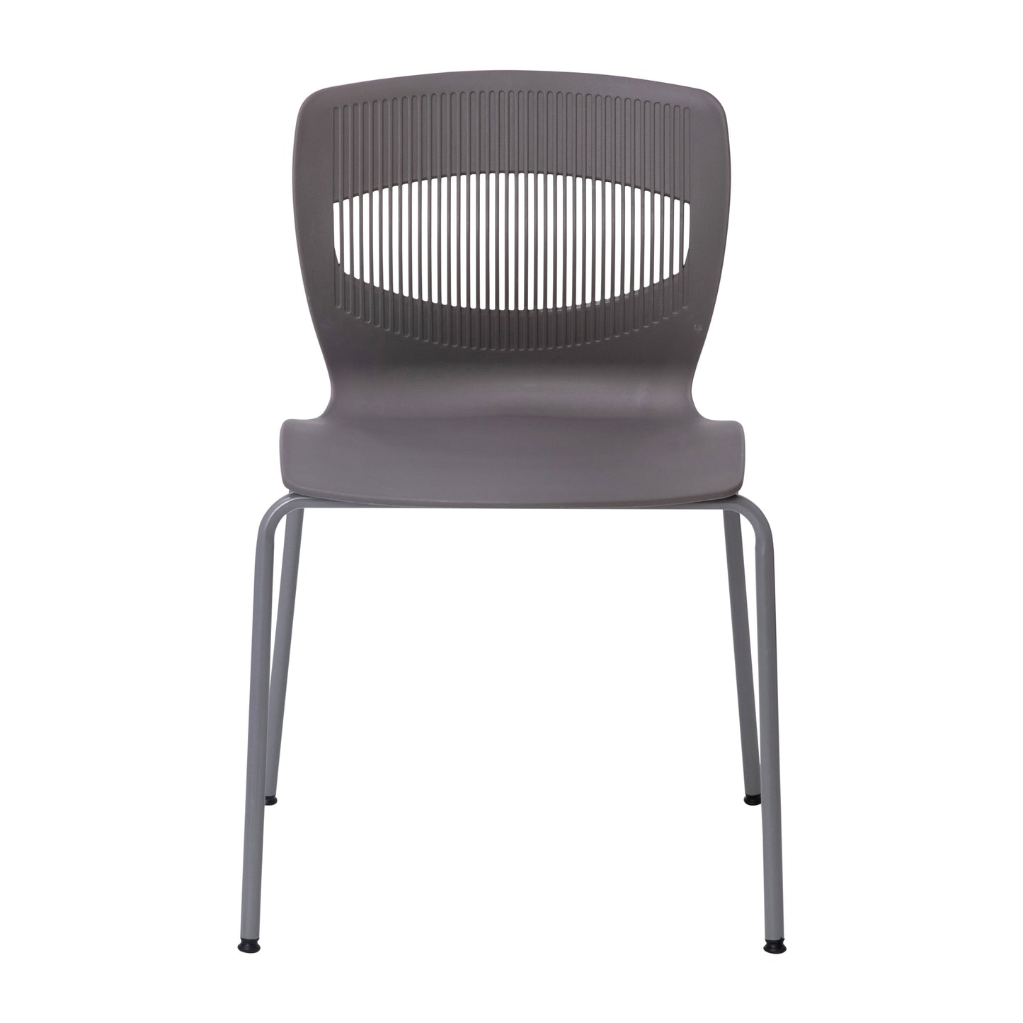 HERCULES Series Commercial Grade 770 lb. Capacity Ergonomic Stack Chair with Lumbar Support and Silver Steel Frame - Gray Gray