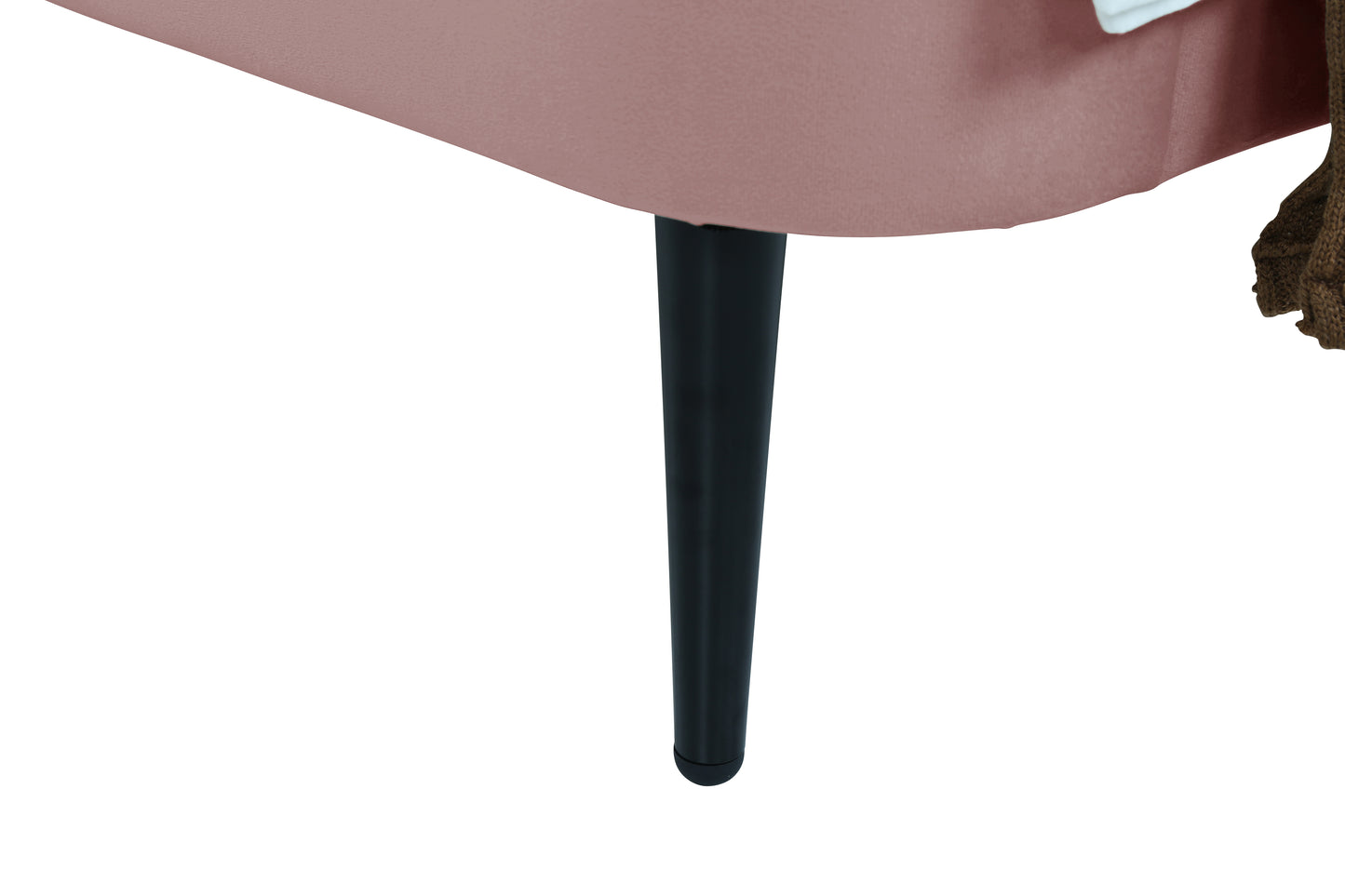 Heather Mid-Century Modern Upholstered Velvet Bed with Tapered Wood Legs and Headboard