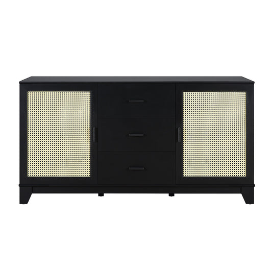 Sheridan Mid-Century Modern 59" Sideboard in Black SB-4GLF-BK