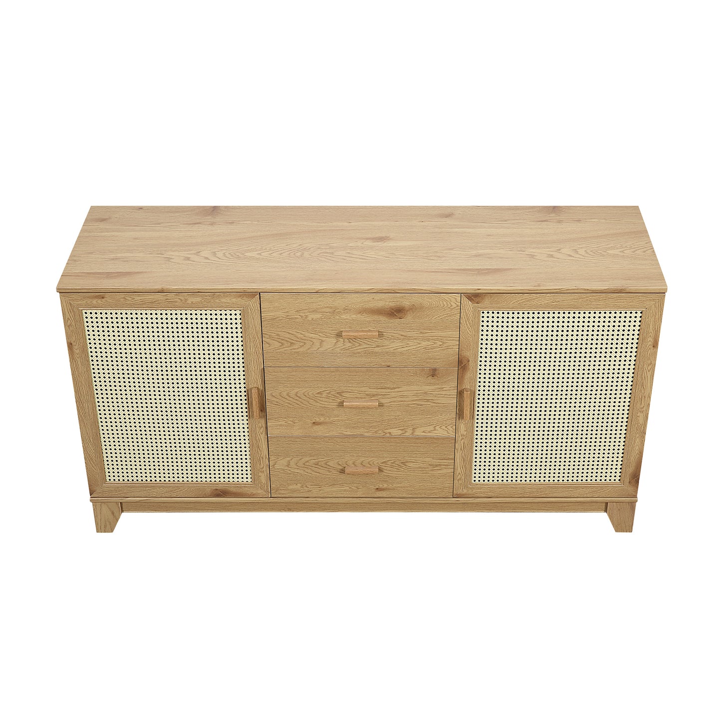 Manhattan Comfort Sheridan 59.05 Modern Cane Sideboard with Adjustable Shelves in Nature SB-4GLF-NA