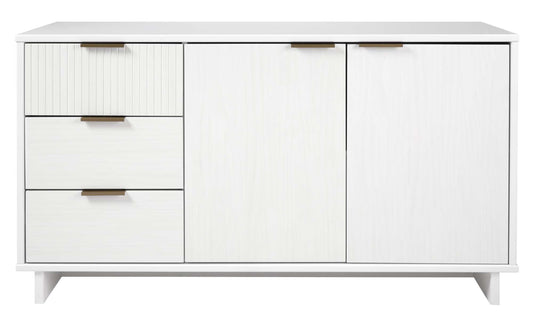 Manhattan Comfort Granville 55.07" Modern Sideboard with 3 Full Extension Drawers in White SB-5001