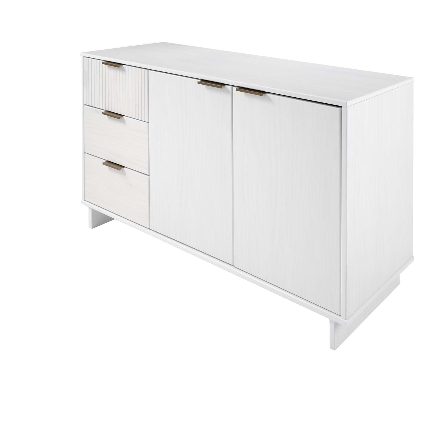 Manhattan Comfort Granville 55.07" Modern Sideboard with 3 Full Extension Drawers in White SB-5001