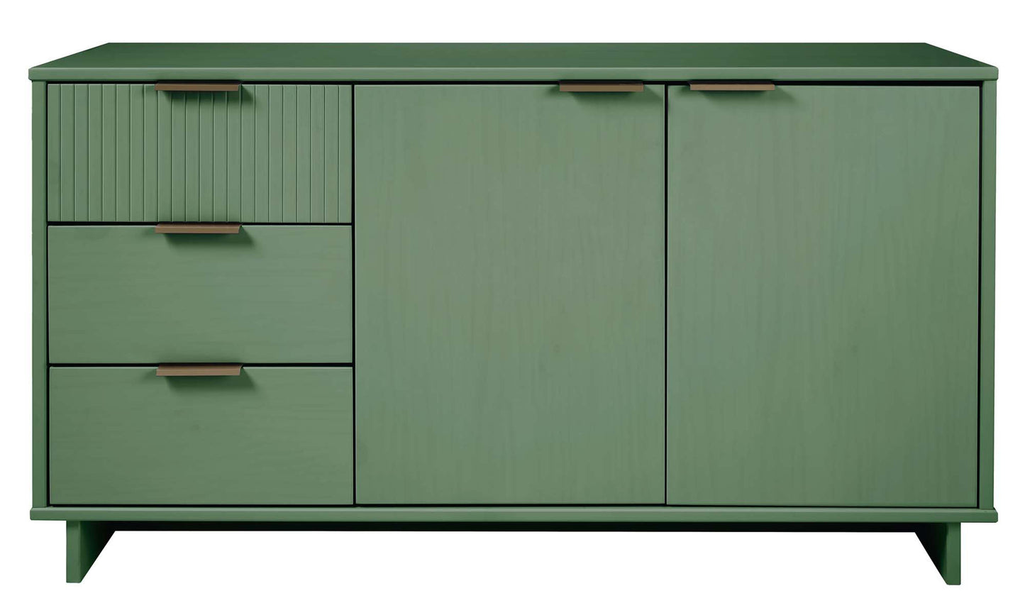 Manhattan Comfort Granville 55.07" Modern Sideboard with 3 Full Extension Drawers in Sage Green SB-5003