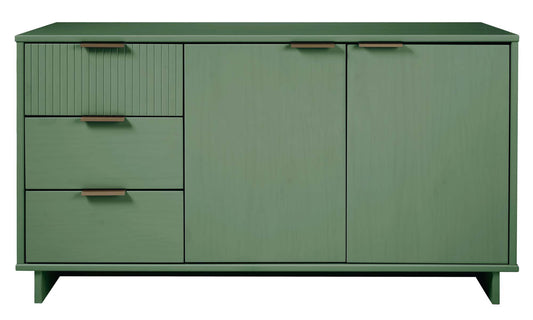 Manhattan Comfort Granville 55.07" Modern Sideboard with 3 Full Extension Drawers in Sage Green SB-5003