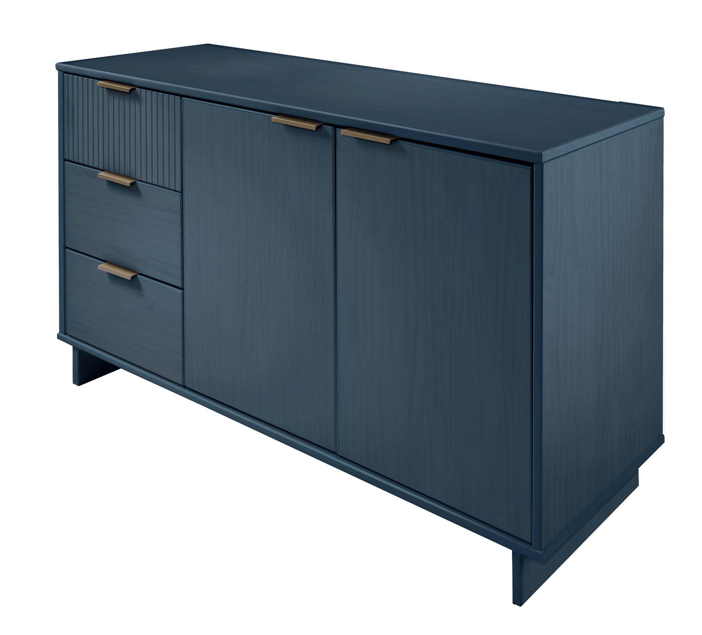 Manhattan Comfort Granville 55.07" Modern Sideboard with 3 Full Extension Drawers in Midnight Blue SB-5004