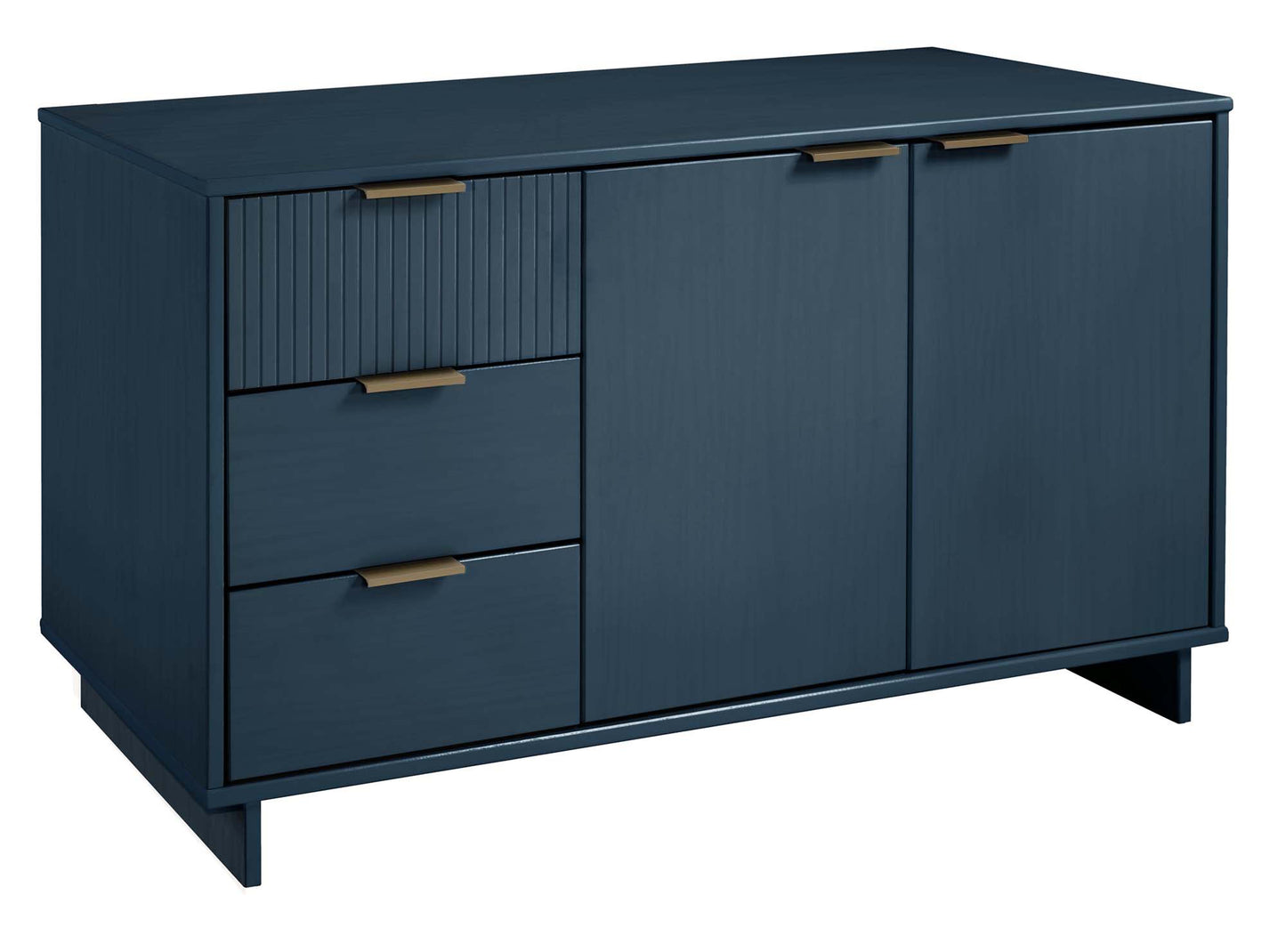 Manhattan Comfort Granville 55.07" Modern Sideboard with 3 Full Extension Drawers in Midnight Blue SB-5004