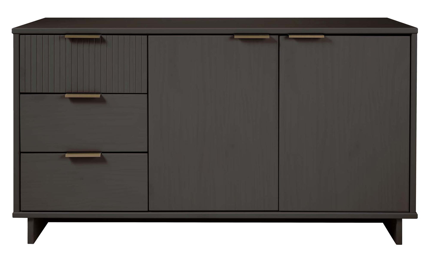 Manhattan Comfort Granville 55.07" Modern Sideboard with 3 Full Extension Drawers in Dark Grey SB-5005