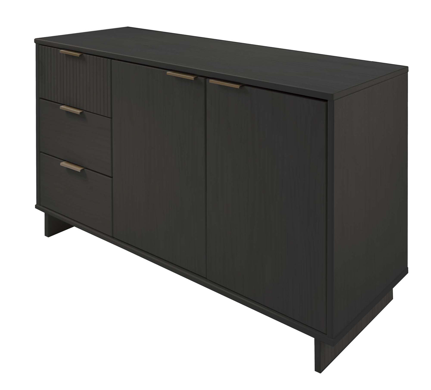 Manhattan Comfort Granville 55.07" Modern Sideboard with 3 Full Extension Drawers in Dark Grey SB-5005