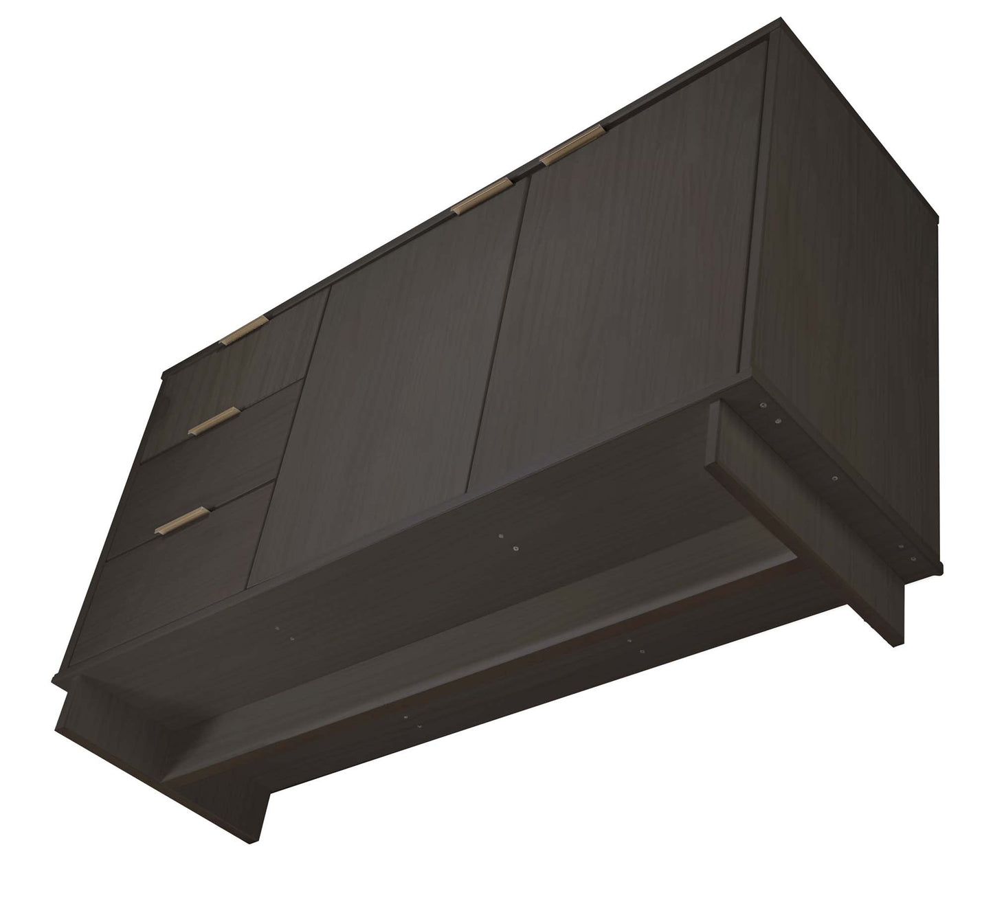 Manhattan Comfort Granville 55.07" Modern Sideboard with 3 Full Extension Drawers in Dark Grey SB-5005