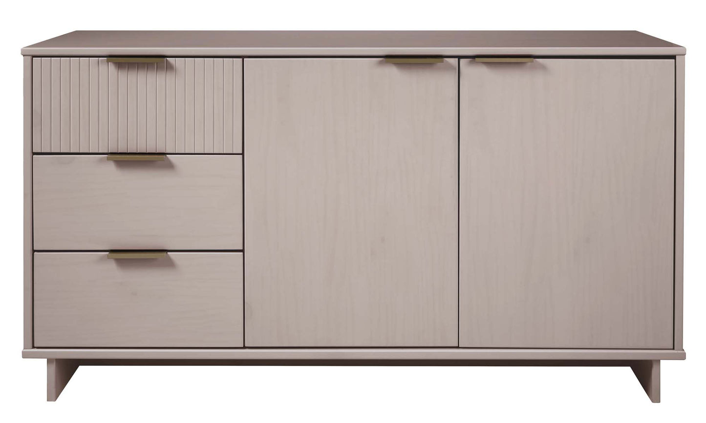 Manhattan Comfort Granville 55.07" Modern Sideboard with 3 Full Extension Drawers in Light Grey SB-5006