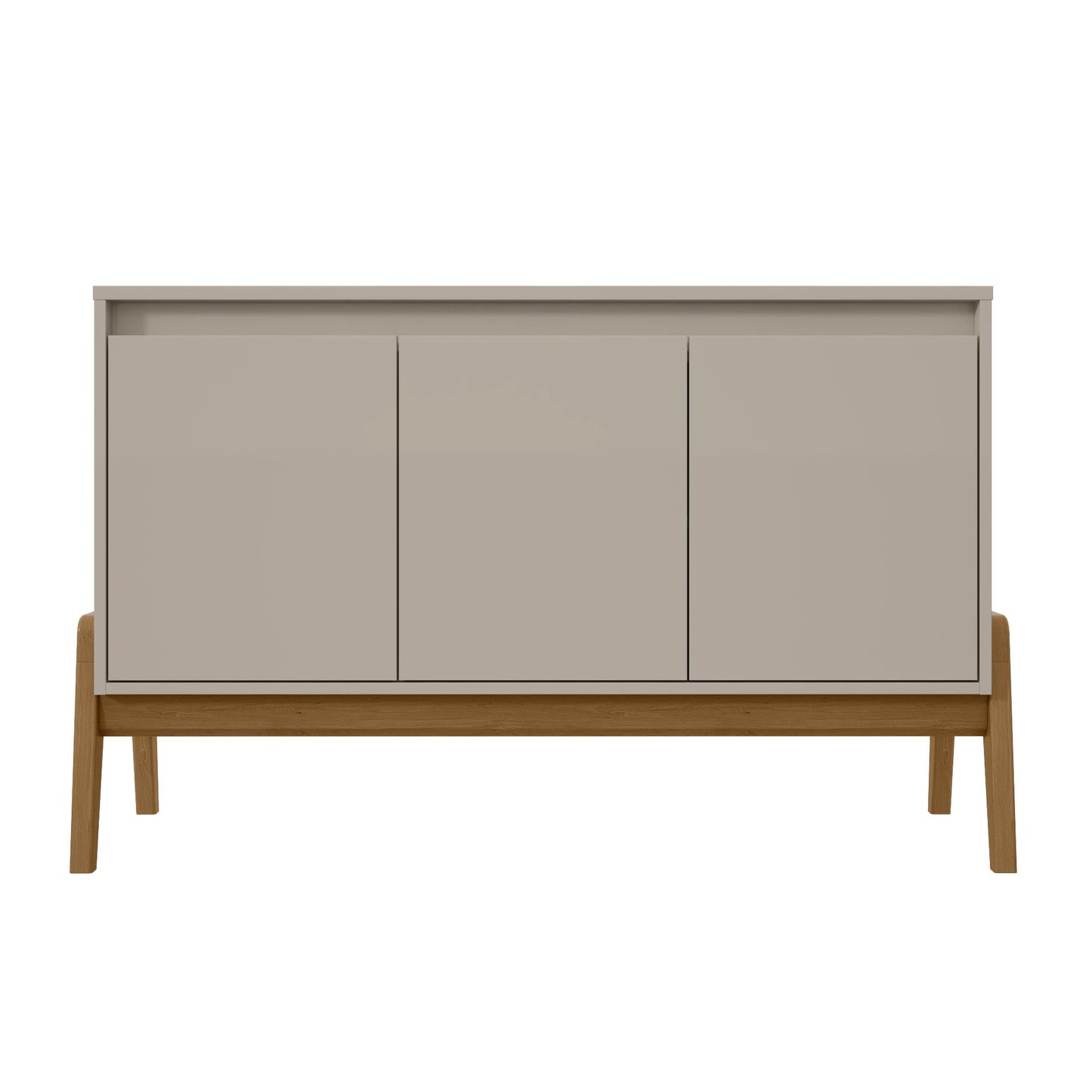 Manhattan Comfort Mid-Century Modern Gales 48.50 Sideboard with Solid Wood Legs in Greige SB-62676-OW
