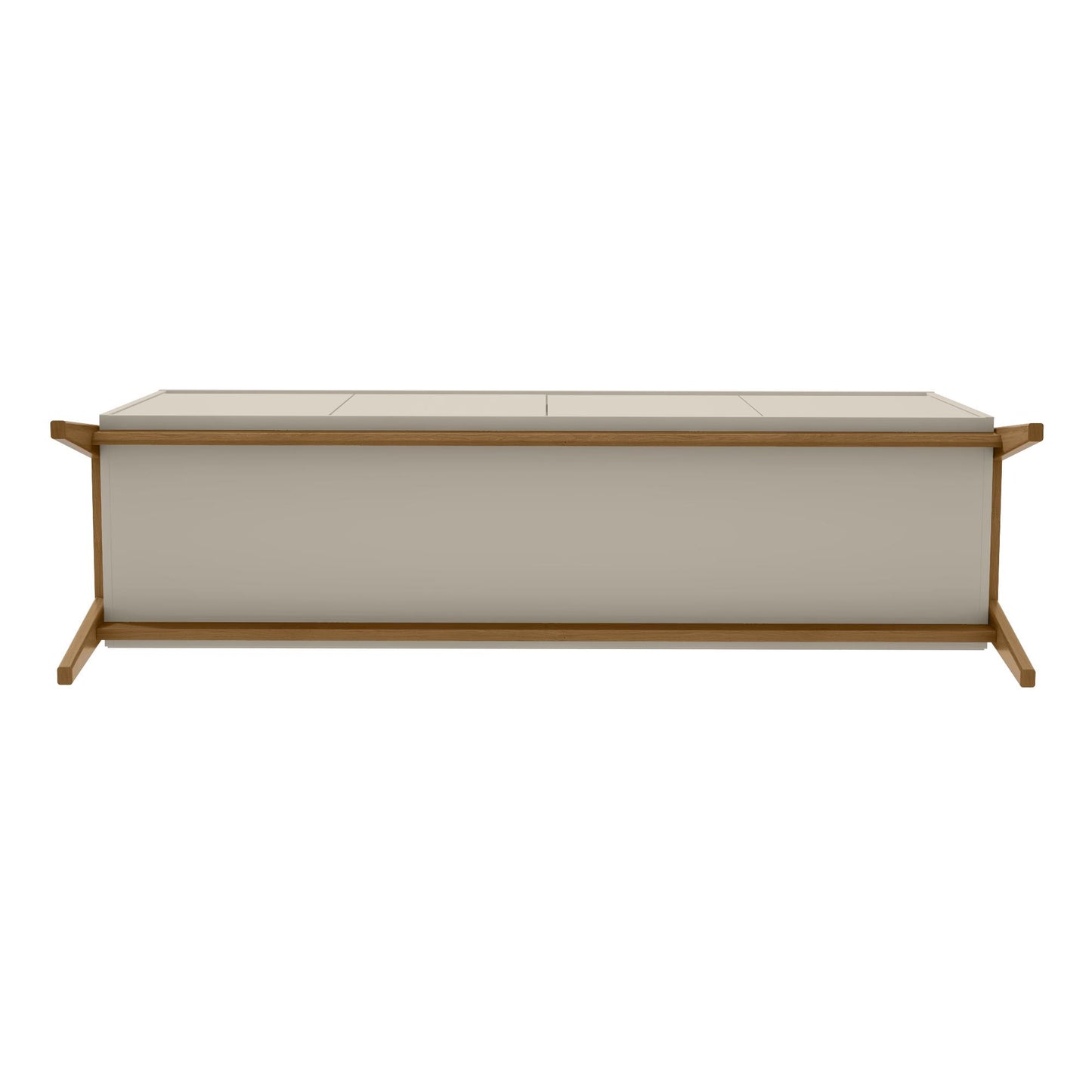 Manhattan Comfort Mid-Century Modern Gales 63.32 Sideboard with Solid Wood Legs in Greige SB-62722-OW