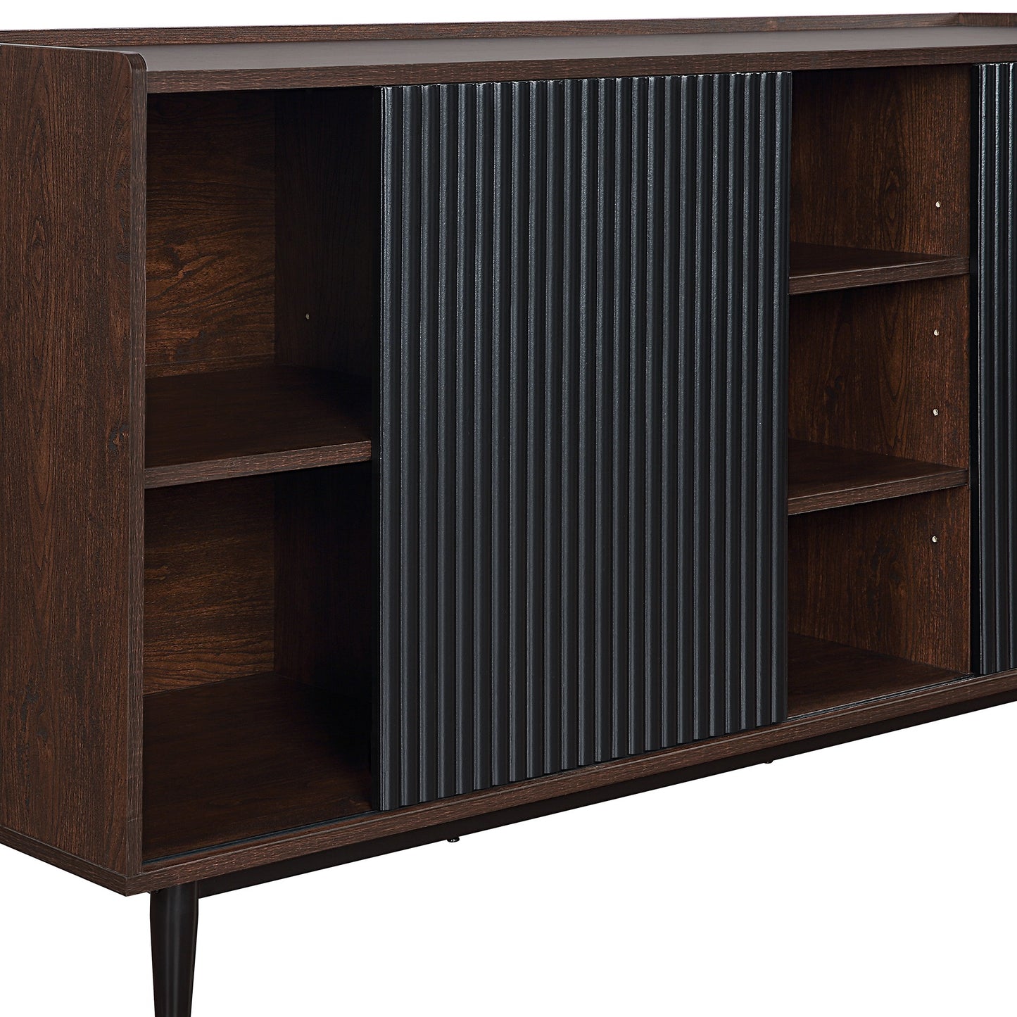 Duane Mid-Century Modern Fluted Sideboard with Ample Cabinet Storage and Retro Legs