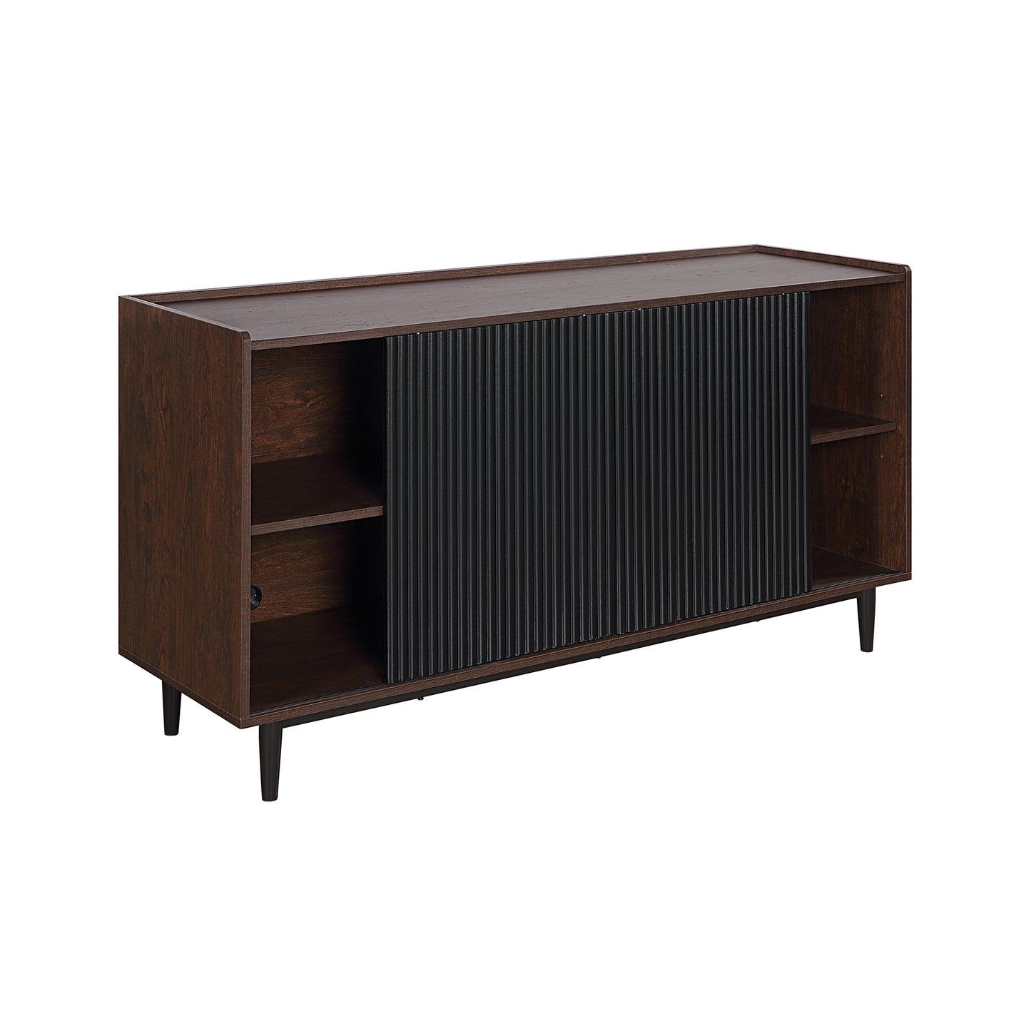 Duane Mid-Century Modern Fluted Sideboard with Ample Cabinet Storage and Retro Legs