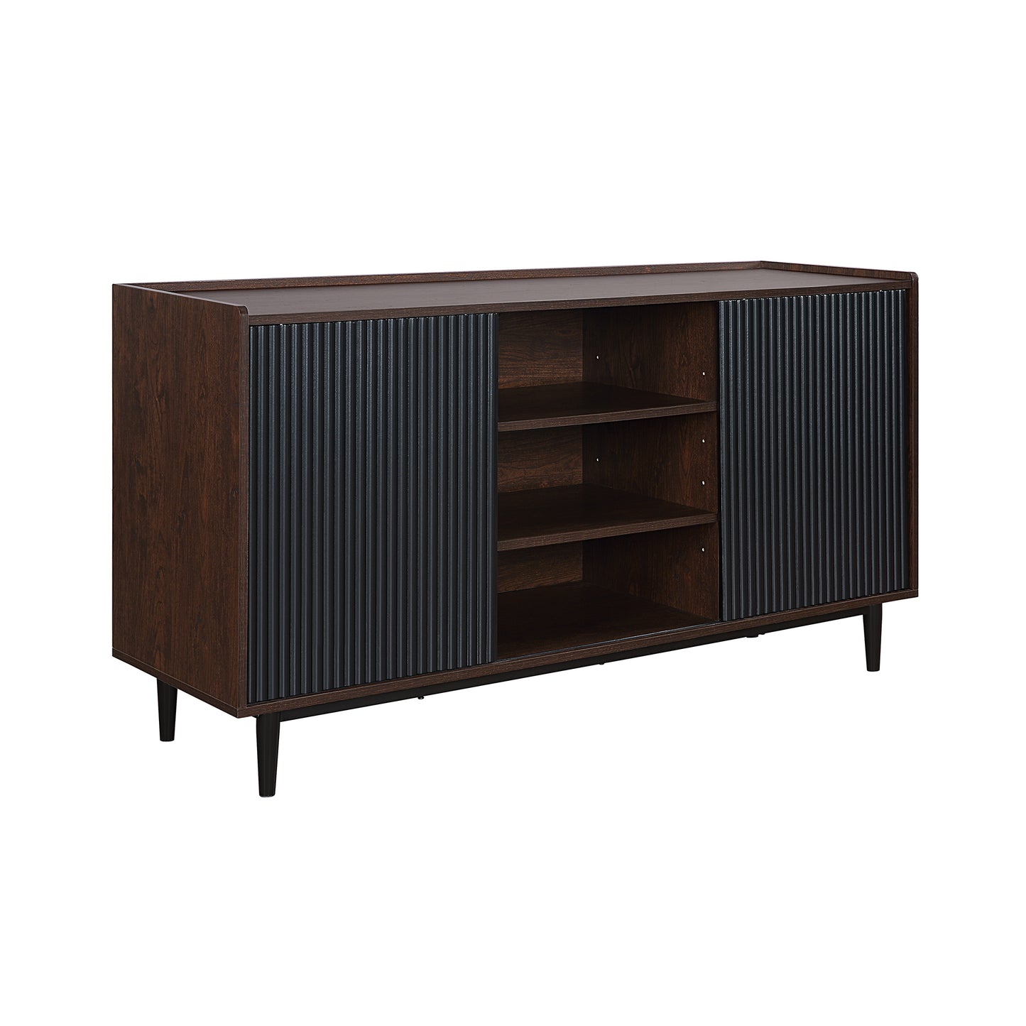 Duane Mid-Century Modern Fluted Sideboard with Ample Cabinet Storage and Retro Legs